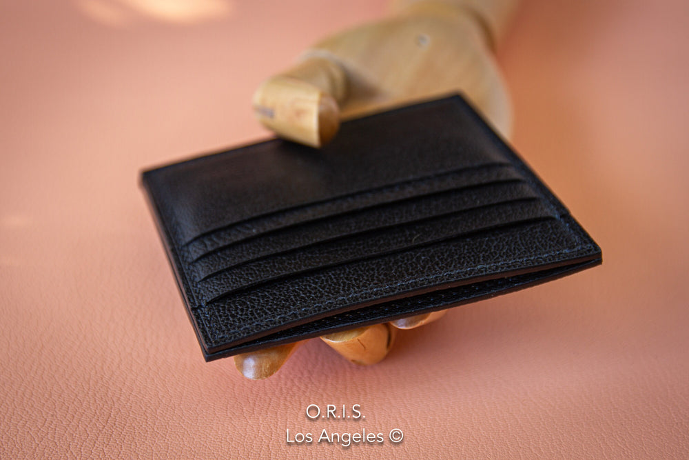 french chevre leather card wallet